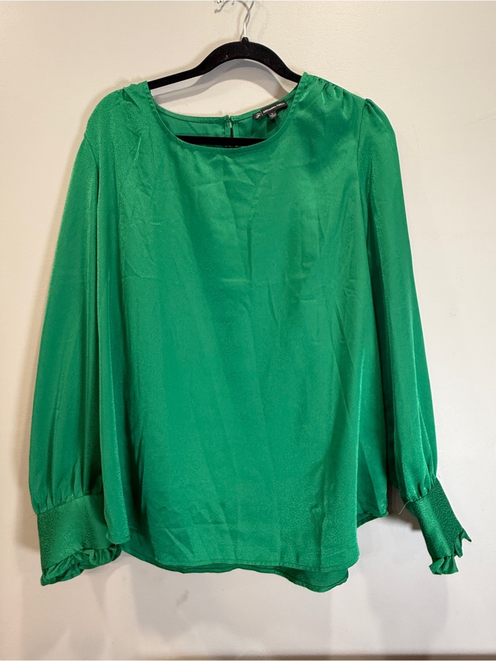 Adrianna Papell Vibrant Green Long-Sleeve Blouse